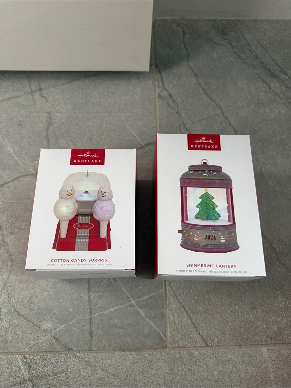 Hallmark Keepsake Ornaments - Red, White and Pink Holiday Boxes